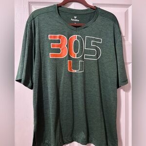 Fanatics Green and Orange 305 Graphic Tee university of Miami UM 2X